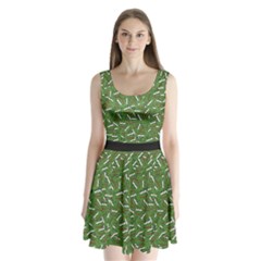 Pepe The Frog Face Pattern Green Kekistan Meme Split Back Mini Dress  by snek