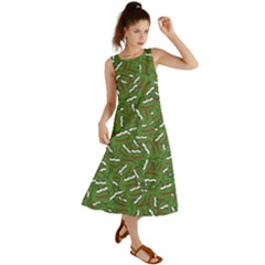 Pepe The Frog Face Pattern Green Kekistan Meme Summer Maxi Dress by snek