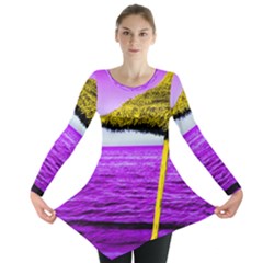 Pop Art Beach Umbrella Long Sleeve Tunic  by essentialimage