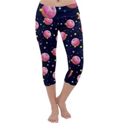 Yummy Doughnut Capri Yoga Leggings by trulycreative