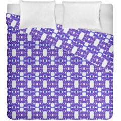 Purple  White  Abstract Pattern Duvet Cover Double Side (king Size) by BrightVibesDesign