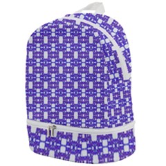 Purple  White  Abstract Pattern Zip Bottom Backpack by BrightVibesDesign