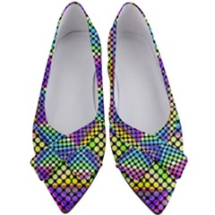 Bright  Circle Abstract Black Yellow Purple Green Blue Women s Bow Heels by BrightVibesDesign