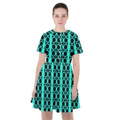 Circles Lines Black Green Sailor Dress by BrightVibesDesign