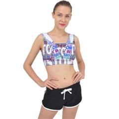 Human Trafficking In Blue Classic Logo Final V-back Sports Bra by gottostop