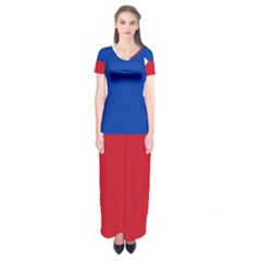 Philippines Flag Filipino Flag Short Sleeve Maxi Dress by FlagGallery