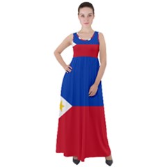 Philippines Flag Filipino Flag Empire Waist Velour Maxi Dress by FlagGallery