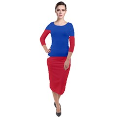 Philippines Flag Filipino Flag Quarter Sleeve Midi Velour Bodycon Dress by FlagGallery