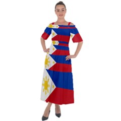 Philippines Flag Filipino Flag Shoulder Straps Boho Maxi Dress  by FlagGallery