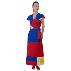 Philippines Flag Filipino Flag Flutter Sleeve Maxi Dress by FlagGallery