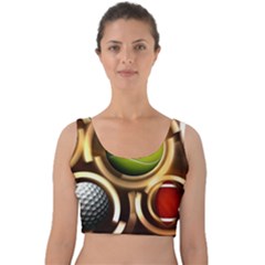 Sport Ball Tennis Golf Football Velvet Crop Top by HermanTelo