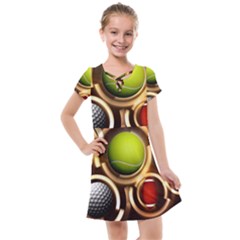 Sport Ball Tennis Golf Football Kids  Cross Web Dress by HermanTelo