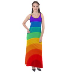 Rainbow Background Colorful Sleeveless Velour Maxi Dress by HermanTelo