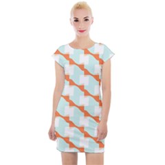 Wallpaper Chevron Cap Sleeve Bodycon Dress by HermanTelo