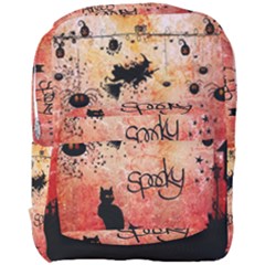 Funny Halloween Design, Cat, Pumpkin And Witch Full Print Backpack by FantasyWorld7