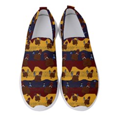 Turkey Pattern Women s Slip On Sneakers by bloomingvinedesign