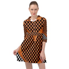 Heart Chess Board Checkerboard Mini Skater Shirt Dress by HermanTelo