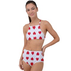 Heart Red Love Valentines Day High Waist Tankini Set by HermanTelo