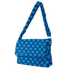 Pattern Graphic Background Image Blue Full Print Messenger Bag (l) by HermanTelo