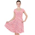 Pattern Texture Pink Cap Sleeve Midi Dress View1