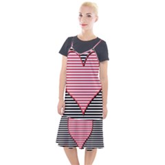 Heart Stripes Symbol Striped Camis Fishtail Dress by HermanTelo