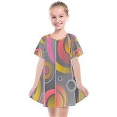 Abstract Colorful Background Grey Kids  Smock Dress by HermanTelo