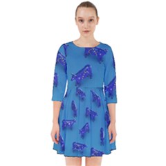 Cow Illustration Blue Smock Dress by HermanTelo