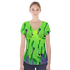 Slimed Short Sleeve Front Detail Top by VeataAtticus