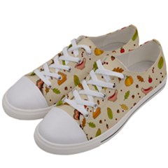 Thanksgiving Turkey Pattern Women s Low Top Canvas Sneakers by Valentinaart