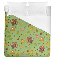 Thanksgiving Turkey Pattern Duvet Cover (queen Size) by Valentinaart