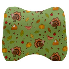 Thanksgiving Turkey Pattern Velour Head Support Cushion by Valentinaart