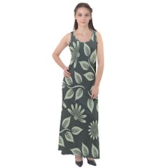 Flowers Pattern Spring Nature Sleeveless Velour Maxi Dress by HermanTelo