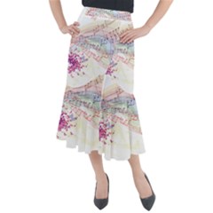 Music Notes Abstract Midi Mermaid Skirt by HermanTelo