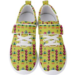 Power Can Be Flowers And Ornate Colors Decorative Men s Velcro Strap Shoes by pepitasart