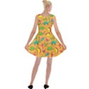 Cute Cartoon Dinosaur Orange Velvet Skater Dress View2