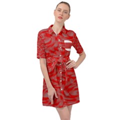 Background Abstraction Red Gray Belted Shirt Dress by HermanTelo