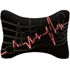 Music Wallpaper Heartbeat Melody Seat Head Rest Cushion by HermanTelo