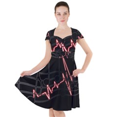 Music Wallpaper Heartbeat Melody Cap Sleeve Midi Dress by HermanTelo