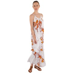 Can Walk On Fire, White Background Cami Maxi Ruffle Chiffon Dress by picsaspassion