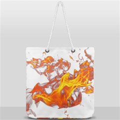 Can Walk On Volcano Fire, White Background Full Print Rope Handle Tote (large) by picsaspassion