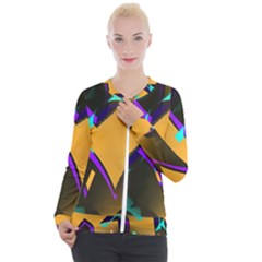 Geometric Gradient Psychedelic Casual Zip Up Jacket by HermanTelo