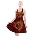 Beautiful Heart With Leaves Halter Party Swing Dress  View1