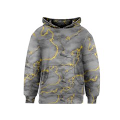 Marble Neon Retro Light Gray With Gold Yellow Veins Texture Floor Background Retro Neon 80s Style Neon Colors Print Luxuous Real Marble Kids  Pullover Hoodie by genx