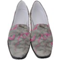 Marble light gray with bright magenta pink veins texture floor background retro neon 80s style neon colors print luxuous real marble Women s Classic Loafer Heels View1