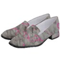 Marble light gray with bright magenta pink veins texture floor background retro neon 80s style neon colors print luxuous real marble Women s Classic Loafer Heels View2