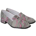 Marble light gray with bright magenta pink veins texture floor background retro neon 80s style neon colors print luxuous real marble Women s Classic Loafer Heels View3