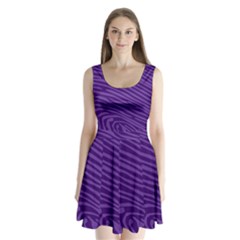 Pattern Texture Purple Split Back Mini Dress  by Mariart