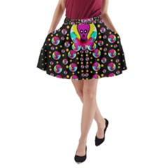 Skull With Many Friends A-line Pocket Skirt by pepitasart