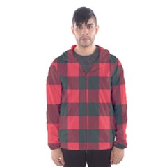 Canadian Lumberjack Red And Black Plaid Canada Men s Hooded Windbreaker by snek