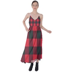 Canadian Lumberjack Red And Black Plaid Canada Tie Back Maxi Dress by snek